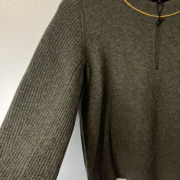 Rag & Bone 100% Cashmere Yorke Army Green Crewneck Sweatshirt Sweater Sz XS - Picture 5 of 9